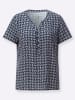 WITT WEIDEN Druck-Bluse in marine-ecru-bedruckt
