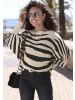 LASCANA Strickpullover in beige-schwarz