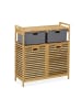 relaxdays Wäschekorb in Natur/ Grau - (B)88 x (H)95 x (T)33 cm