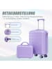 ABRIHOME Kofferset Hartschale mit Kosmetiktasche in lila