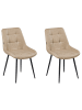 Beliani 2er-Set Esszimmerstuhl MELROSE in Beige/Schwarz