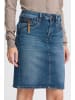 PULZ Jeans PZKAROLINA HW Skirt körpernah in Medium blue denim