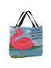 Mr. & Mrs. Panda Schultertasche Flamingo Stolz Design mit Spruch in Weiß