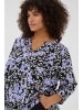 KAFFE curve Kurzarm-Bluse KCjanni Regular fit in Blue Leopard