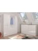 Inn.Furn Garderobenschrank weiß Hochglanz 152 cm, bis 18 Fächer, Flurgarderobe