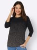 Sieh an! Pullover in schwarz-taupe-gemustert