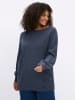 sheego Langarm-Pullover in tiefblau-meliert