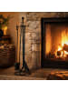 relaxdays 8tlg. Kamin-Komplettset in Schwarz/ Anthrazit
