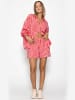 SASSYCLASSY Gestreifte Musselin Shorts in Rot
