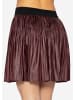 SASSYCLASSY Plissierter Rock aus Kunstleder in Rot