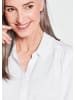 GOLDNER Kurzgröße:  Elegante Viskosebluse mit Hemdkragen in weiß