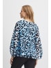 ICHI Bluse kurzarm IHELLY Loose fit in Little Boy Blue Leo Print