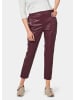 GOLDNER Hose Bequeme Schlupfhose in Lederoptik in portwein