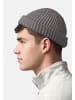 Yuhu Trawler Beanie Herren kurz Retro Dockermütze mit Umschlag Rippstrick in Grau