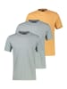 Lerros T-Shirt Basic in Grau / gelb
