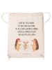 Mr. & Mrs. Panda Drawstring Bag Igel Seilhüpfen mit Spruch in Creme