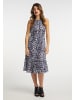 faina Damen Midikleid in Schwarz Weiss Leo