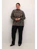 KAFFE curve Langarm-Bluse KCami Regular fit in Black/ElefantS. GraphicFlower