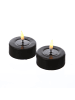 Deluxe Homeart 2x LED Maxi Teelichter Mia Echtwachs flackernd D: 6,1cm in schwarz