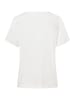 More & More softes Kurzarmshirt, Satinkante in offwhite