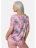 GOLDNER Druckbluse aus herrlich weichem Mesh in lagune / apricot / gemustert