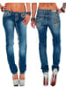 Cipo & Baxx Damen Slim Fit Jeans Stonewashed in Blue