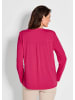 GOLDNER Kurzgröße:  Elegantes Chiffonshirt mit Jersey-Details in pink