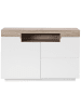 Beliani Sideboard MARLIN in Weiß/Braun - (W) 110 x (H) 75 x (L) 40 cm