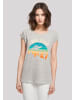 F4NT4STIC T-Shirt I Believe UFO Alien Sonnenuntergang in grau meliert