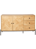 Beliani Sideboard ARIZONA in Braun/Schwarz - (W) 140 x (H) 80 x (L) 40 cm