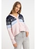 myMo Damen Strickjacke in Marine Rosa
