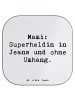 Mr. & Mrs. Panda Glasuntersetzer Spruch Mami Superheldin mit Spruch in Weiß