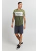 BLEND Rundhalsshirt BHNero 20708832 ME T-Shirt mit Streifen und Print in Grün