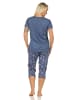 NORMANN Kurzarm Capri Schlafanzug Pyjama Schmetterlings - 66912 in blau