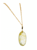 Gemshine Halskette mit Anhänger ovaler Quarz Rutileinschlüssel in gold coloured
