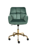 Beliani Bürostuhl PALMDALE in Grün/Schwarz/Gold - (W) 58 x (H) 84 x (L) 61 cm