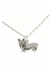 Gemshine Halskette mit Anhänger Dackel Welsh Corgi Hund in silver coloured