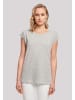 F4NT4STIC Extended Shoulder T-Shirt Blumenmuster Blau in grau meliert