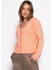 SASSYCLASSY Strickjacke mit Bogenkante in Koralle
