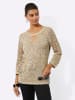 creation L 3/4 Arm-Pullover in gelb-beige-meliert