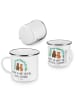 Mr. & Mrs. Panda Camping Emaille Tasse Polterabend Spaß mit Spruch in Transparent