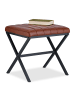 relaxdays Sitzhocker in Schwarz/ Braun - (B)46 x (H)47 x (T)42 cm