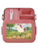 Mr. & Mrs. Panda Bento-Brotdose Einhorn Radfahrer Design ohne Sp... in Rot Pastell