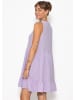 SASSYCLASSY Ärmelloses Musselin Kleid mit Volants und floralem Print in Flieder