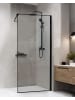 Beliani Duschwand WASPAM in Transparent/Schwarz - (W) 90 x (H) 190 x (L) 90 cm