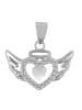 Adeliás Damen Anhänger – Flügel Anhänger aus 925 Silber mit Zirkonia in silber
