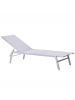 Beliani Gartenliege NOLI in Grau/Silber - (W) 53 x (H) 32 x (L) 154 cm