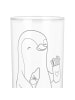Mr. & Mrs. Panda Blümchentailglas Pinguin Pommes ohne Spruch in Transparent