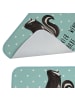 Mr. & Mrs. Panda Badeteppich Stinktier Sitzen mit Spruch in Türkis Pastell