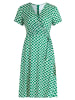 Vera Mont Jerseykleid mit Bindegürtel in Cream/Green